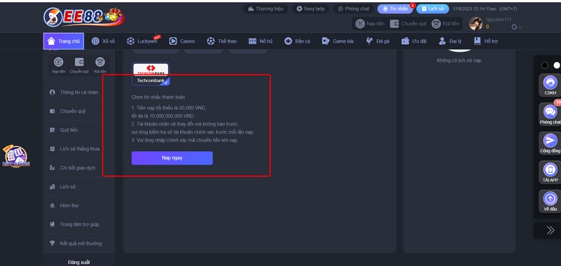 Nhà cái đưa ra các hạn mức nạp rút để cược kiểm soát tài chính