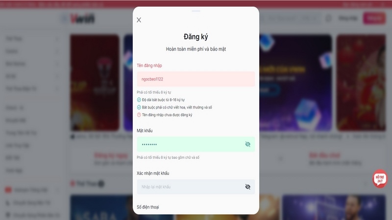 Xác nhận đăng ký thành viên khi thông tin cung cấp đã chính xác